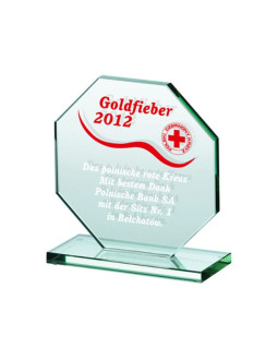 Trofeum szklane grawerowane + wypełnienie farbą