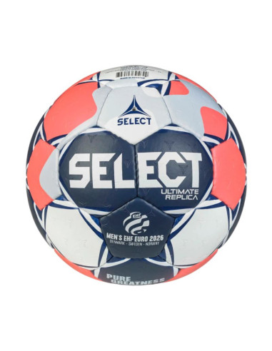 Piłka ręczna select ultimate euro man 0 v26 replica biało-granatowo-pomarańczowa 13593