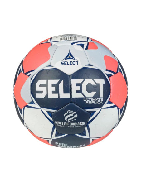 Piłka ręczna select ultimate euro man 0 v26 replica biało-granatowo-pomarańczowa 13593