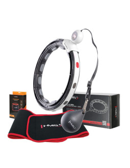 Zestaw hula hop magnetyczny black hhm15 z licznikiem hms + pas wyszczuplający br163 red
