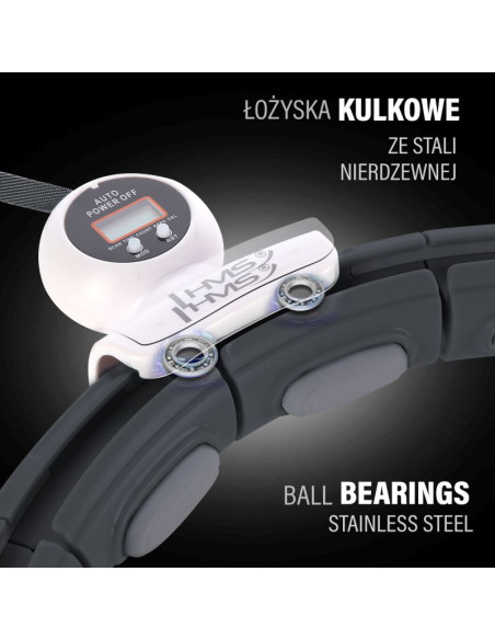 Zestaw hula hop magnetyczny black hhm15 z licznikiem hms + pas wyszczuplający br163 red
