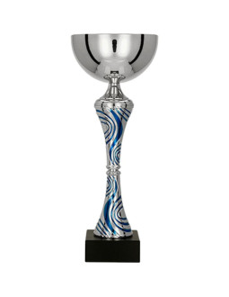 Puchar metalowy srebrno-niebieski