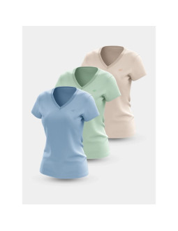 T-shirt damski (zestaw koszulek 3 szt.) 4f 4fwss25ttshf3098-90s