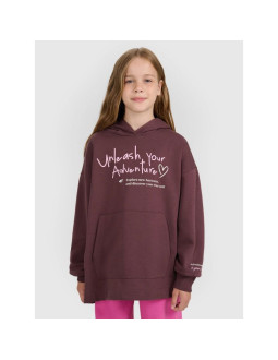 Bluza dresowa oversize nierozpinana z kapturem dziewczęca 4f 4fjraw25tswsf2429-51s