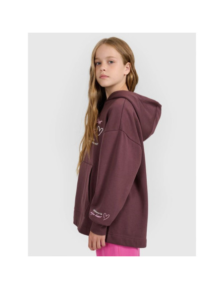Bluza dresowa oversize nierozpinana z kapturem dziewczęca 4f 4fjraw25tswsf2429-51s