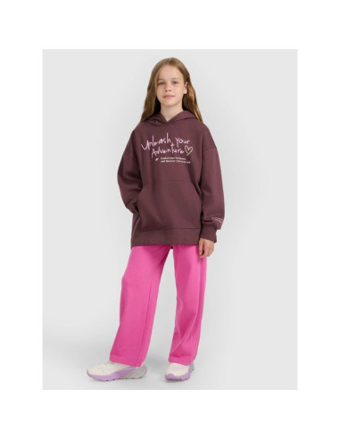 Bluza dresowa oversize nierozpinana z kapturem dziewczęca 4f 4fjraw25tswsf2429-51s