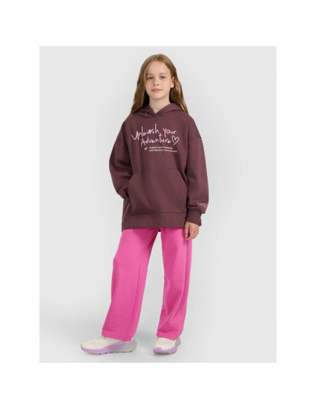 Bluza dresowa oversize nierozpinana z kapturem dziewczęca 4f 4fjraw25tswsf2429-51s