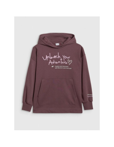 Bluza dresowa oversize nierozpinana z kapturem dziewczęca 4f 4fjraw25tswsf2429-51s