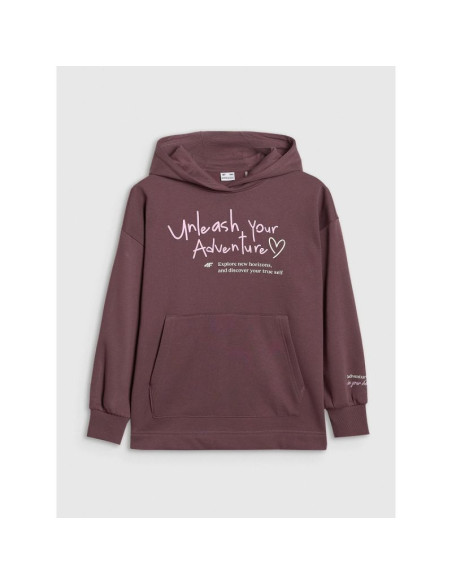Bluza dresowa oversize nierozpinana z kapturem dziewczęca 4f 4fjraw25tswsf2429-51s
