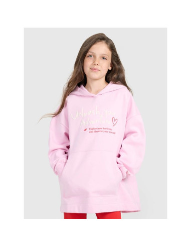 Bluza dresowa oversize nierozpinana z kapturem dziewczęca 4f 4fjraw25tswsf2429-56s
