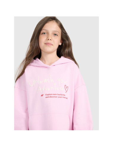Bluza dresowa oversize nierozpinana z kapturem dziewczęca 4f 4fjraw25tswsf2429-56s