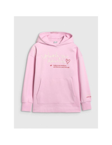 Bluza dresowa oversize nierozpinana z kapturem dziewczęca 4f 4fjraw25tswsf2429-56s