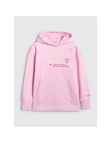 Bluza dresowa oversize nierozpinana z kapturem dziewczęca 4f 4fjraw25tswsf2429-56s