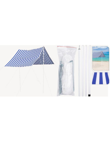 Namiot zadaszenie żagiel przeciwsłoneczny z słupkami 3x1,7m niebieski