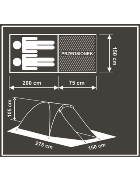 Namiot 2 osobowy trip 275x150x105cm