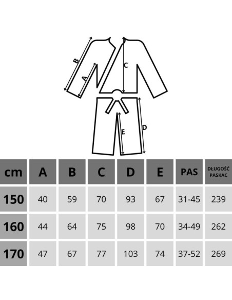 Kimono enero professional karate 150cm 8oz