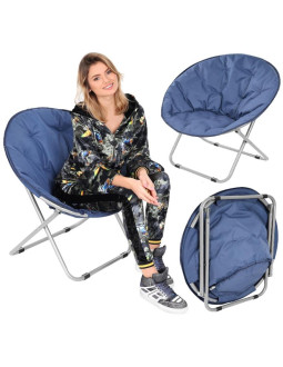Fotel campingowy moon 82x68x79cm granatowy enero camp