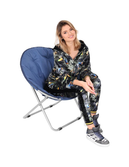 Fotel campingowy moon 82x68x79cm granatowy enero camp