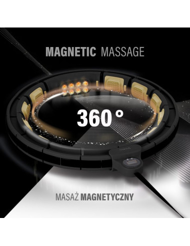 Zestaw hula hop magnetyczny black/gold hhm13 z licznikiem hms + pas wyszczupłający br163 black