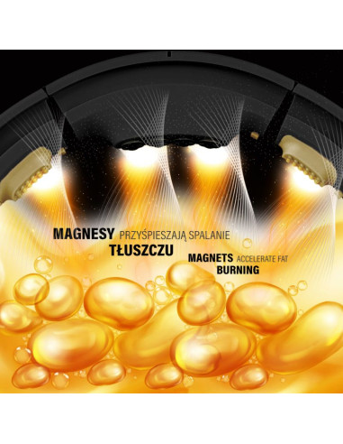 Zestaw hula hop magnetyczny black/gold hhm13 z licznikiem hms + pas wyszczupłający br163 black