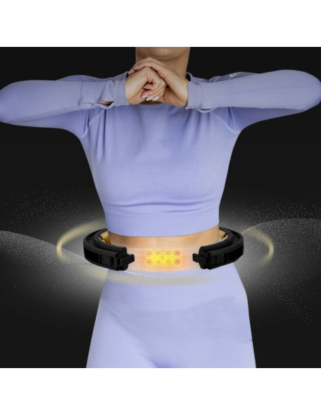 Zestaw hula hop magnetyczny black/gold hhm13 z licznikiem hms + pas wyszczupłający br163 black