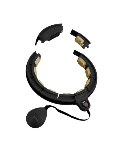 Zestaw hula hop magnetyczny black/gold hhm13 z licznikiem hms + pas wyszczupłający br163 black