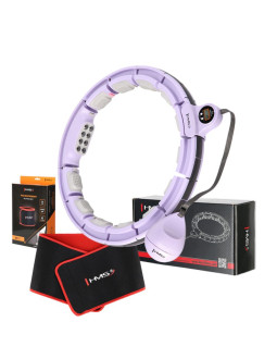 Zestaw hula hop magnetyczny violet hhm13 z licznikiem hms + pas wyszczuplający br163 black