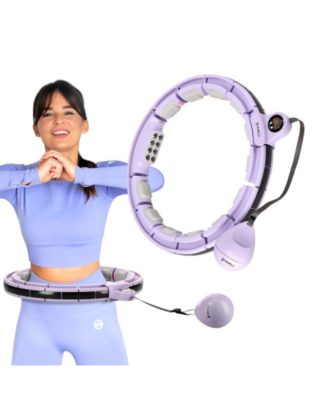 Zestaw hula hop magnetyczny violet hhm13 z licznikiem hms + pas wyszczuplający br163 black