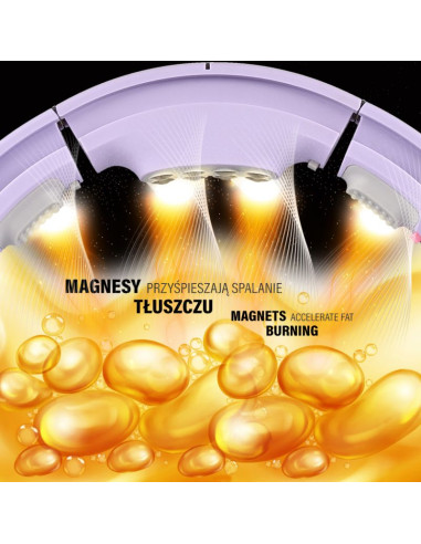 Zestaw hula hop magnetyczny violet hhm13 z licznikiem hms + pas wyszczuplający br163 black