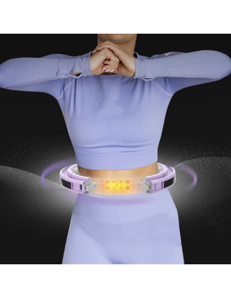 Zestaw hula hop magnetyczny violet hhm13 z licznikiem hms + pas wyszczuplający br163 black