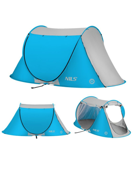 Nc3043 niebieski namiot plażowy samorozkładający nils