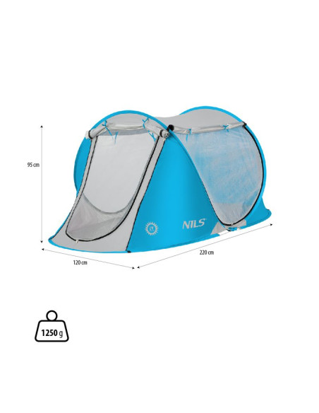 Nc3043 niebieski namiot plażowy samorozkładający nils