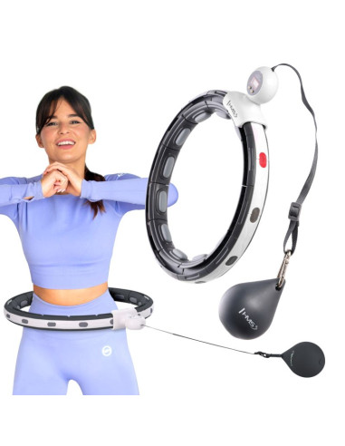 Hhm15 hula hop black z magnesem i obciążnikiem + licznik hms