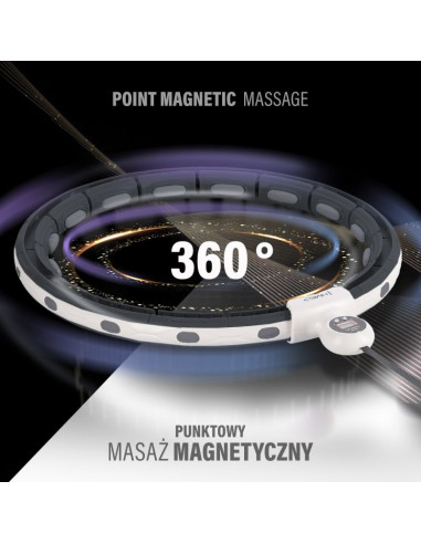 Hhm15 hula hop black z magnesem i obciążnikiem + licznik hms