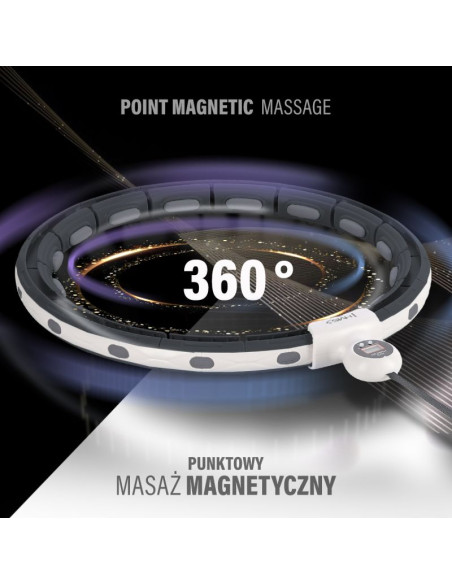 Hhm15 hula hop black z magnesem i obciążnikiem + licznik hms