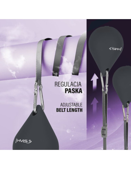 Hhm15 hula hop black z magnesem i obciążnikiem + licznik hms