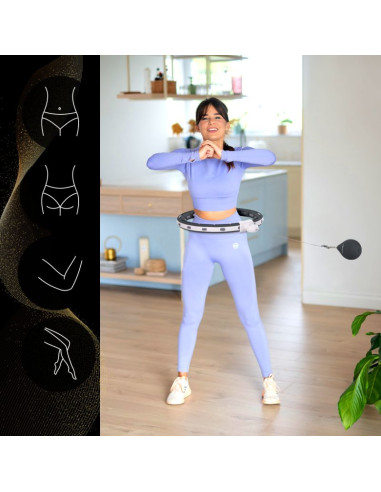 Hhm15 hula hop black z magnesem i obciążnikiem + licznik hms