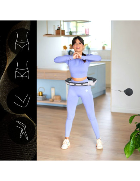 Hhm15 hula hop black z magnesem i obciążnikiem + licznik hms