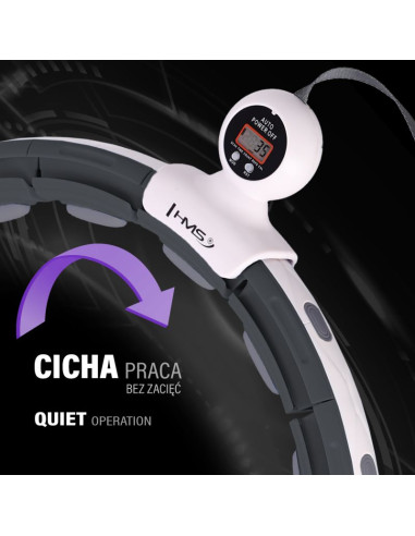 Hhm15 hula hop black z magnesem i obciążnikiem + licznik hms