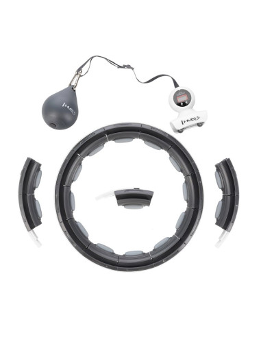 Hhm15 hula hop black z magnesem i obciążnikiem + licznik hms