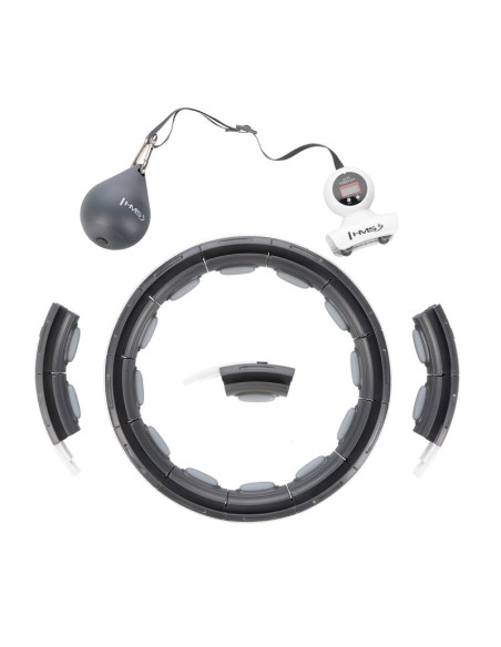 Hhm15 hula hop black z magnesem i obciążnikiem + licznik hms