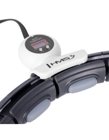 Hhm15 hula hop black z magnesem i obciążnikiem + licznik hms