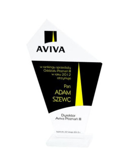 Trofeum szklane grawerowane + wypełnienie farbą