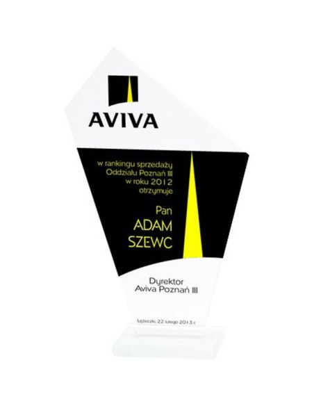 Trofeum szklane grawerowane + wypełnienie farbą