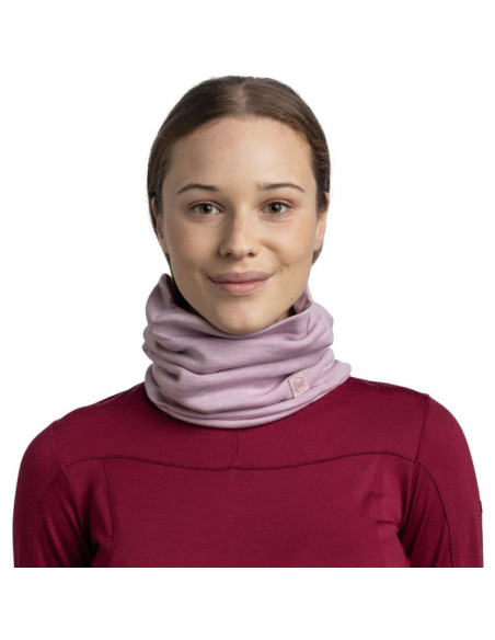 Bandana buff merino heavyweight neck warmer solid lilac sand