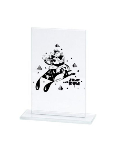 Trofeum szklane grawerowane + wypełnienie farbą