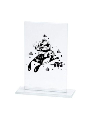 Trofeum szklane grawerowane + wypełnienie farbą