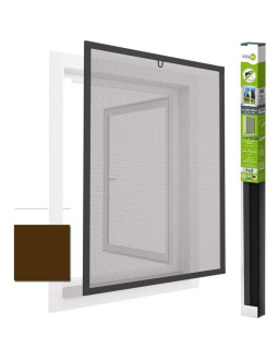 Moskitiera okno alu 100x120 brąz plus 2
