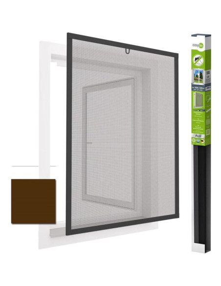 Moskitiera okno alu 100x120 brąz plus