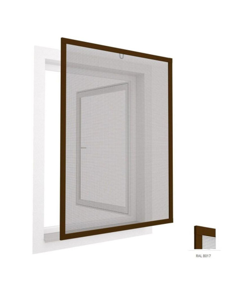 Moskitiera okno alu 100x120 brąz plus